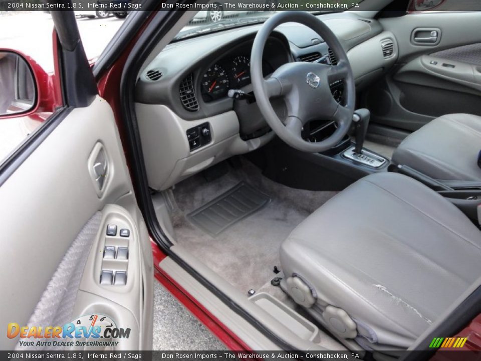 2004 Nissan Sentra 1.8 S Inferno Red / Sage Photo #13