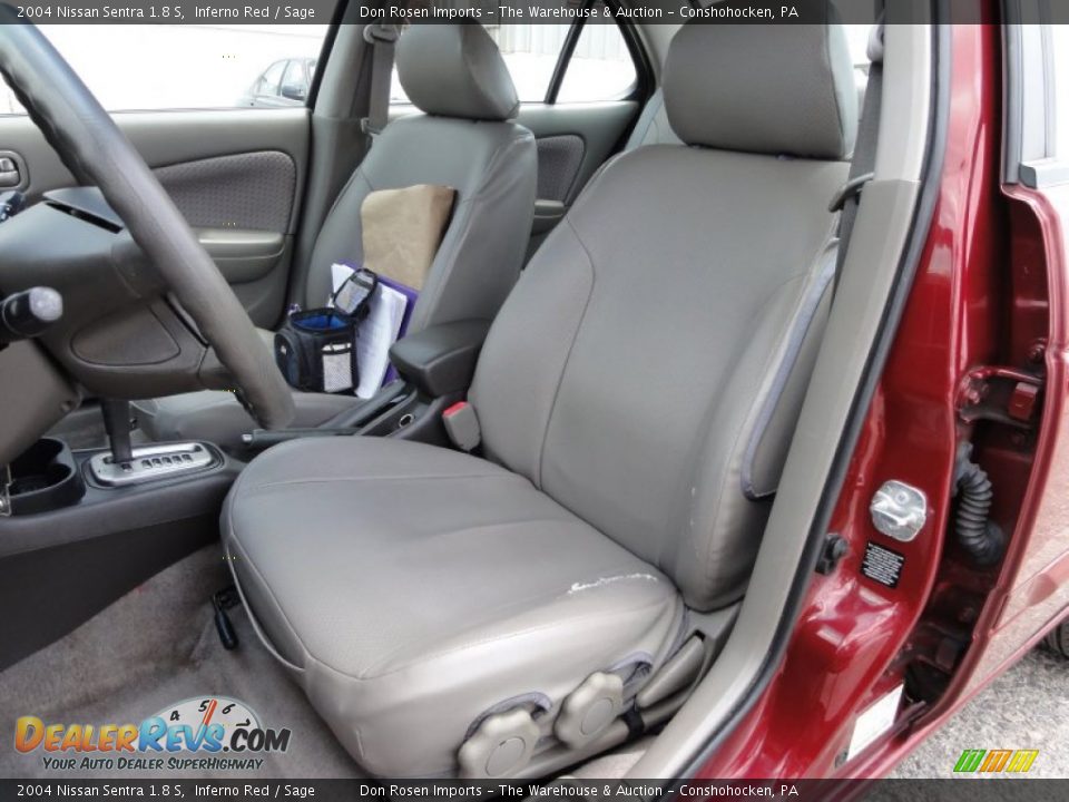 2004 Nissan Sentra 1.8 S Inferno Red / Sage Photo #18