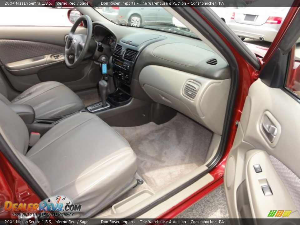 2004 Nissan Sentra 1.8 S Inferno Red / Sage Photo #19