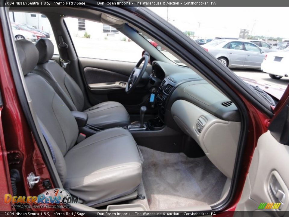 2004 Nissan Sentra 1.8 S Inferno Red / Sage Photo #21