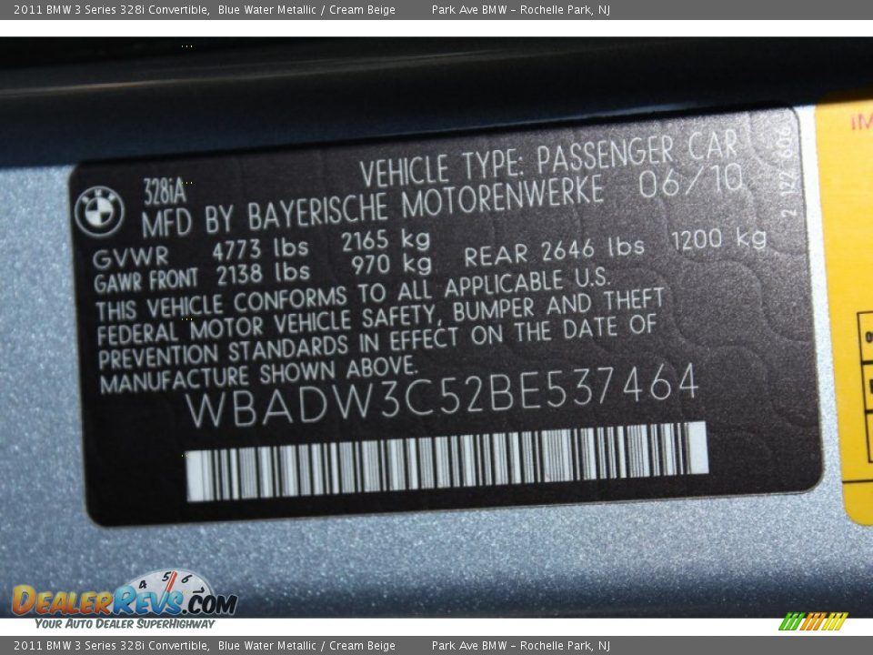 2011 BMW 3 Series 328i Convertible Blue Water Metallic / Cream Beige Photo #26