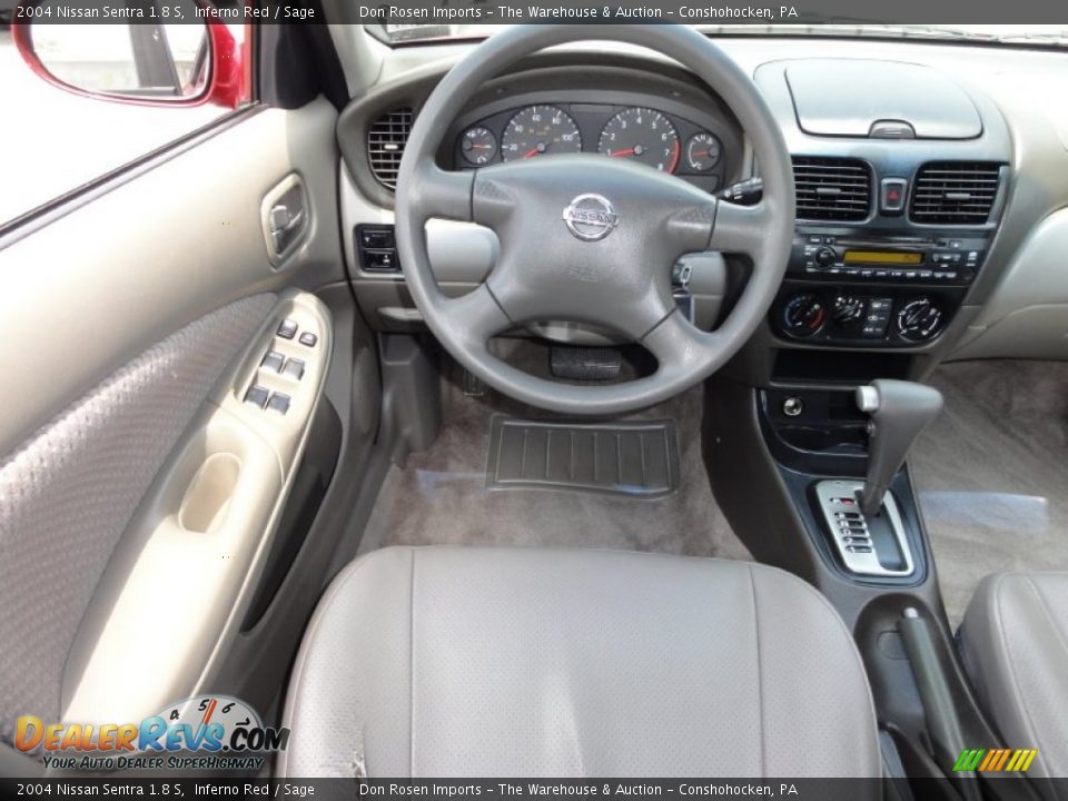 2004 Nissan Sentra 1.8 S Inferno Red / Sage Photo #29