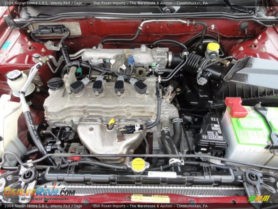 2004 Nissan Sentra 1.8 S Inferno Red / Sage Photo #33