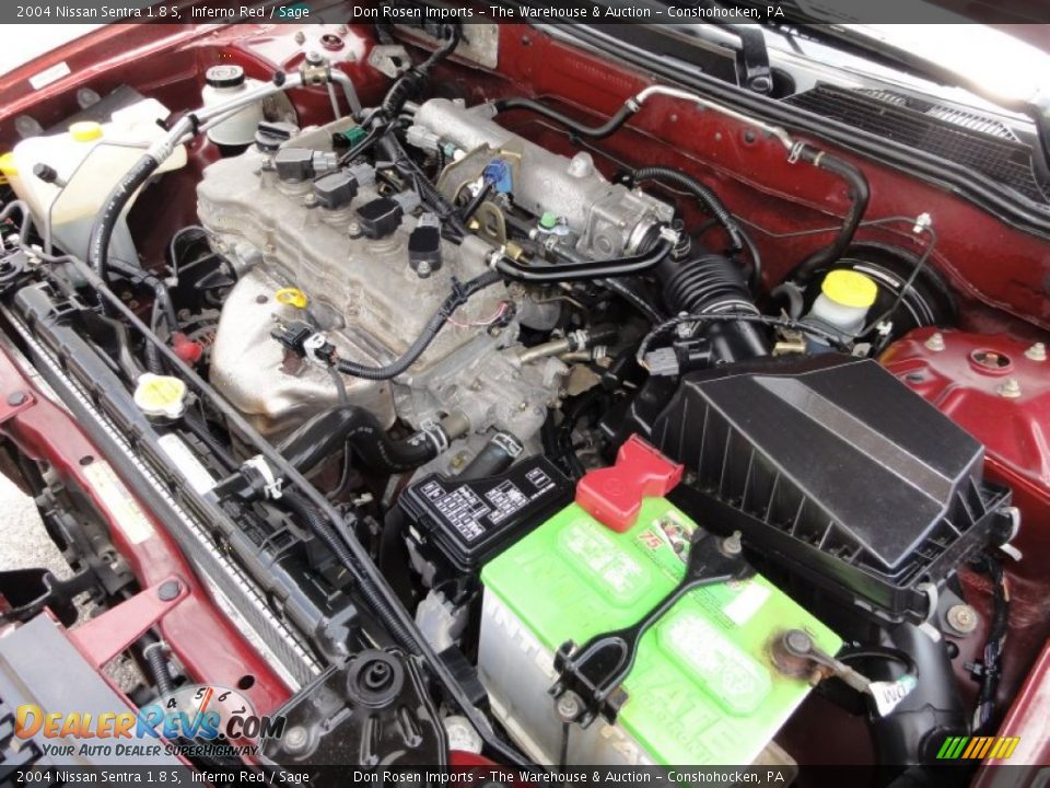 2004 Nissan Sentra 1.8 S Inferno Red / Sage Photo #34