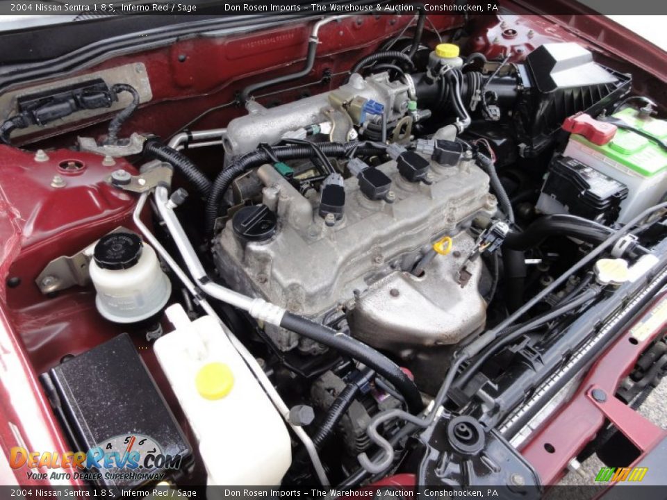 2004 Nissan Sentra 1.8 S Inferno Red / Sage Photo #35