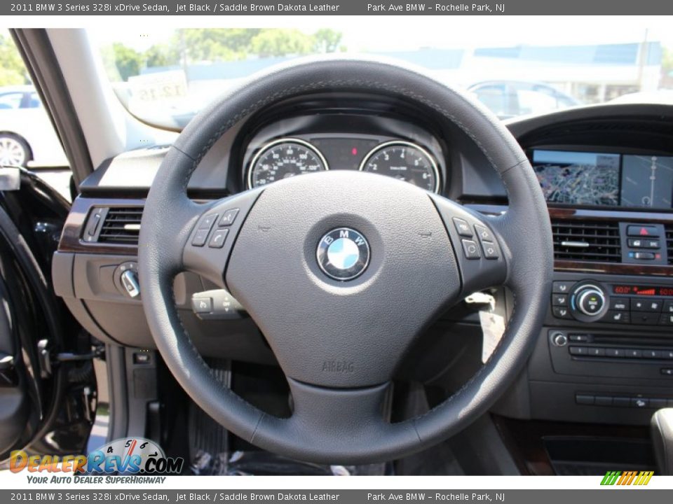 2011 BMW 3 Series 328i xDrive Sedan Jet Black / Saddle Brown Dakota Leather Photo #14