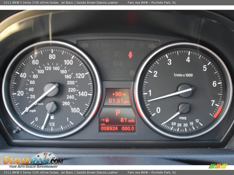 2011 BMW 3 Series 328i xDrive Sedan Jet Black / Saddle Brown Dakota Leather Photo #17