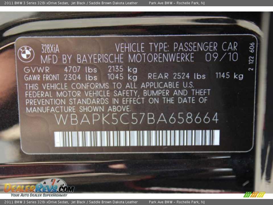 2011 BMW 3 Series 328i xDrive Sedan Jet Black / Saddle Brown Dakota Leather Photo #33
