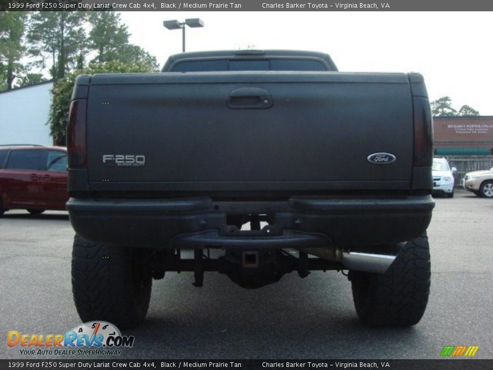 1999 Ford F250 Super Duty Lariat Crew Cab 4x4 Black / Medium Prairie Tan Photo #5
