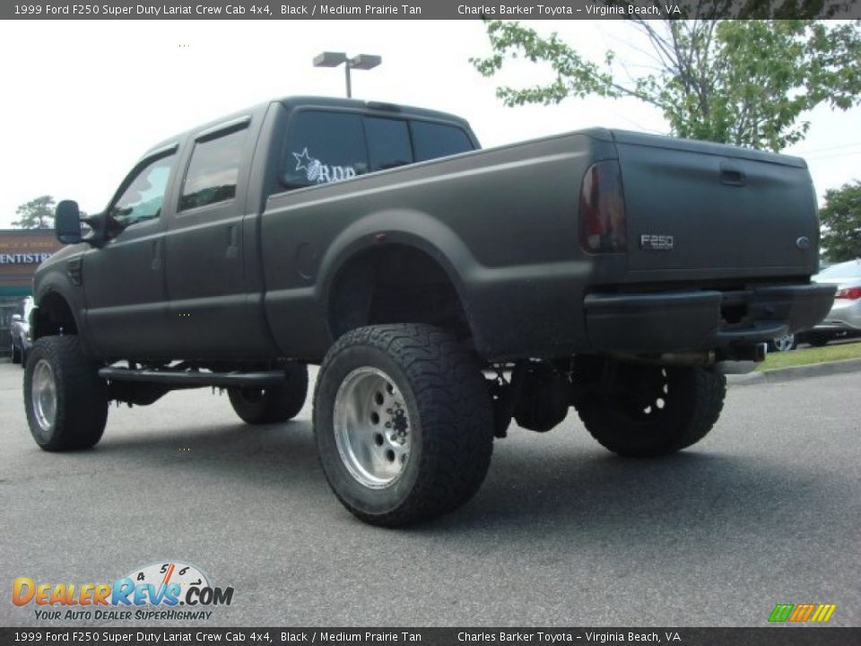 1999 Ford F250 Super Duty Lariat Crew Cab 4x4 Black / Medium Prairie Tan Photo #6