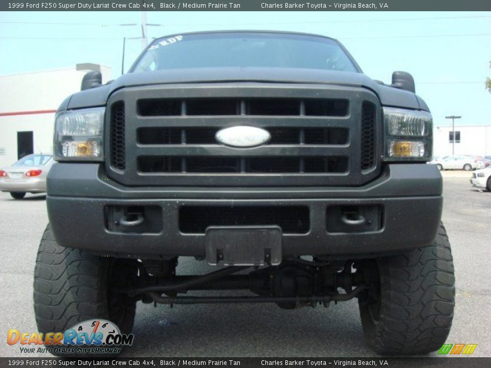1999 Ford F250 Super Duty Lariat Crew Cab 4x4 Black / Medium Prairie Tan Photo #9