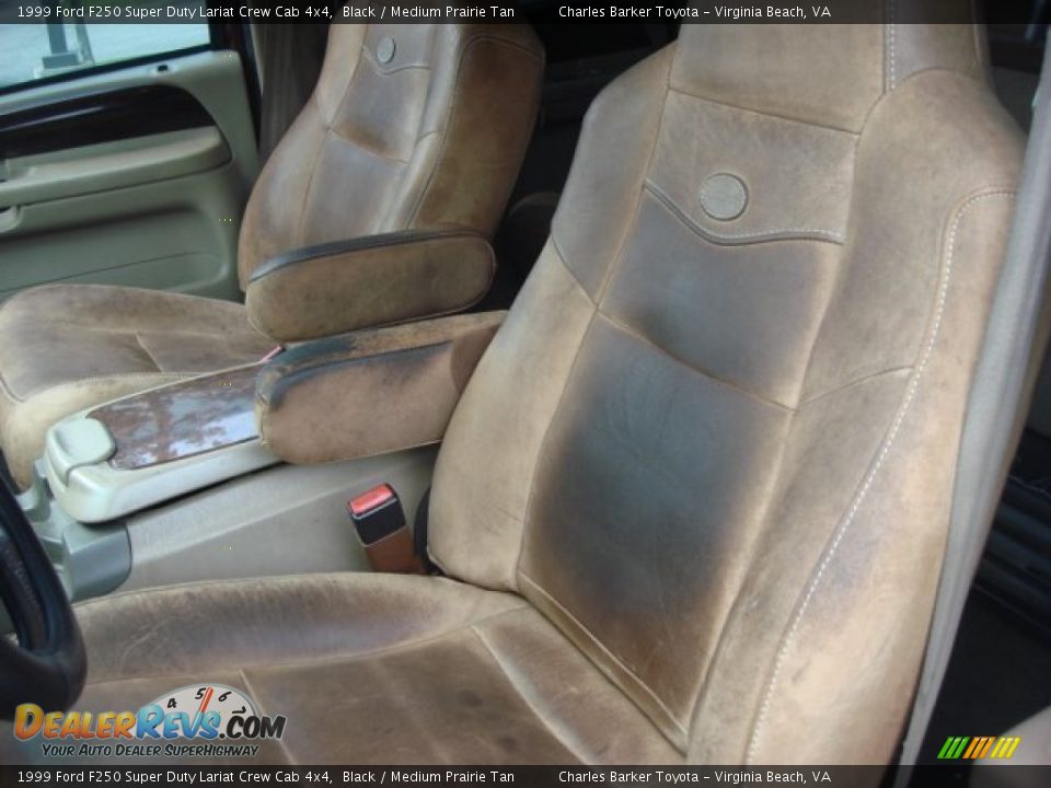 1999 Ford F250 Super Duty Lariat Crew Cab 4x4 Black / Medium Prairie Tan Photo #10
