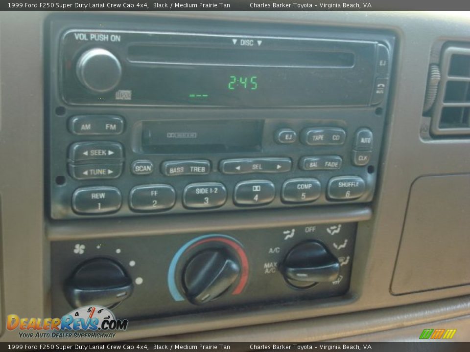 1999 Ford F250 Super Duty Lariat Crew Cab 4x4 Black / Medium Prairie Tan Photo #15
