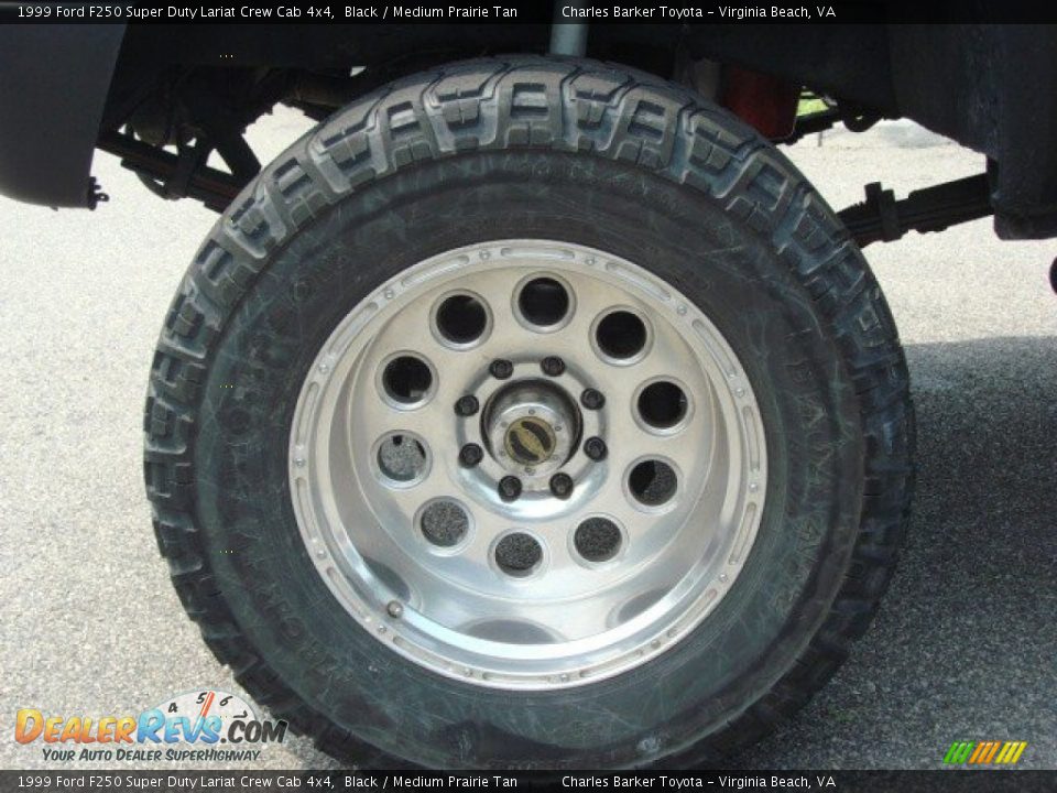 1999 Ford F250 Super Duty Lariat Crew Cab 4x4 Black / Medium Prairie Tan Photo #18