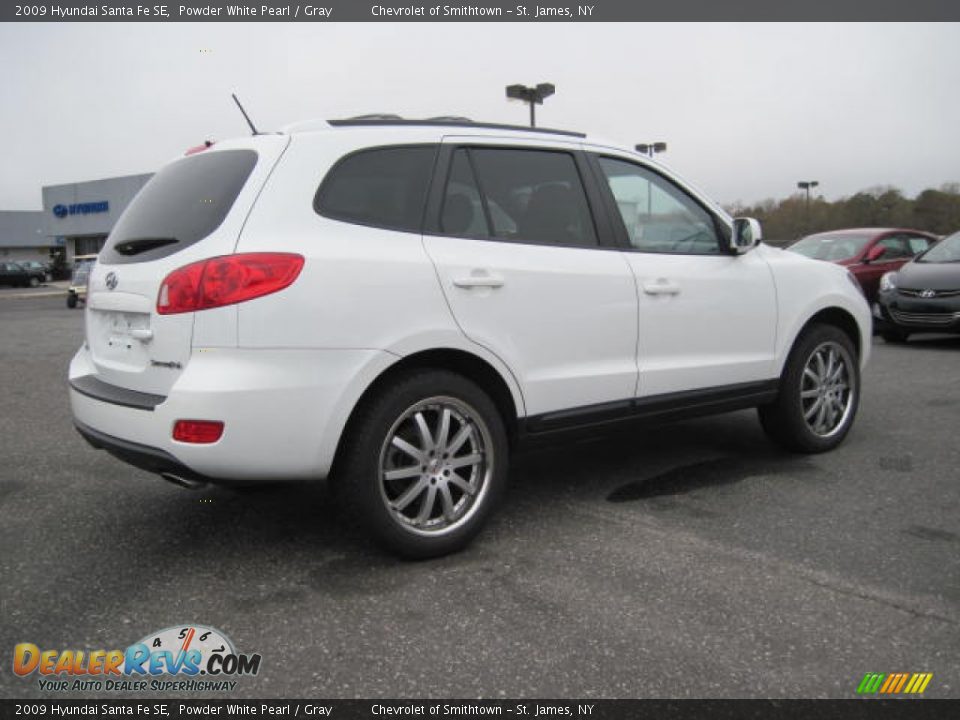 2009 Hyundai Santa Fe SE Powder White Pearl / Gray Photo #3