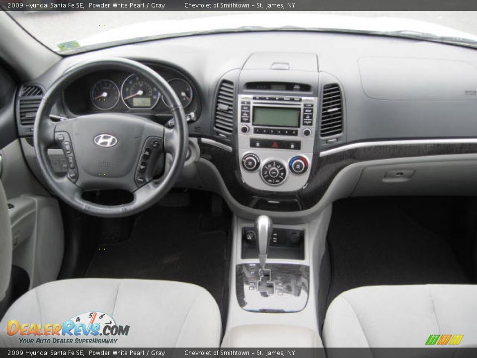 2009 Hyundai Santa Fe SE Powder White Pearl / Gray Photo #5