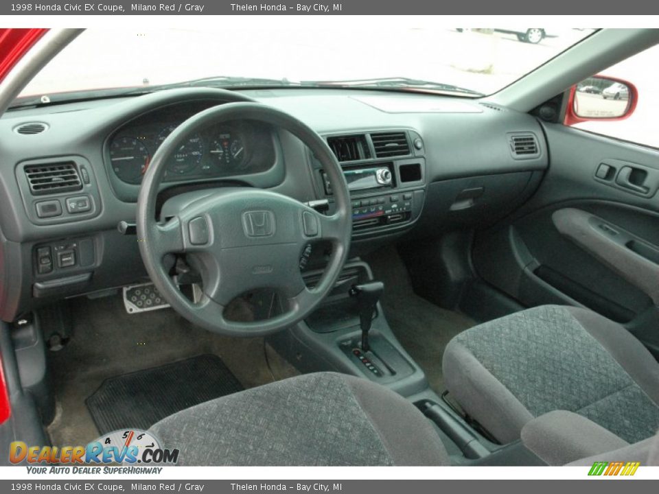Gray Interior 1998 Honda Civic Ex Coupe Photo 8