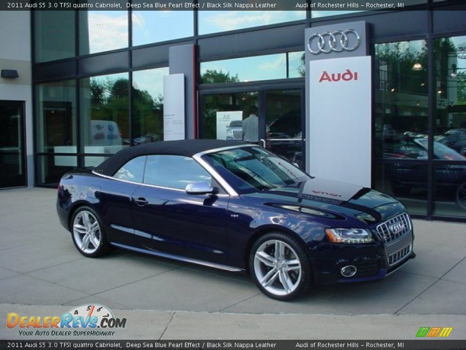 2011 Audi S5 3.0 TFSI quattro Cabriolet Deep Sea Blue Pearl Effect / Black Silk Nappa Leather Photo #1