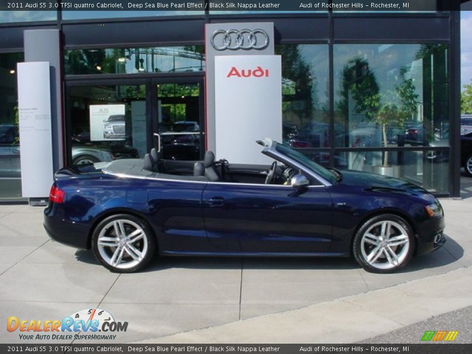 2011 Audi S5 3.0 TFSI quattro Cabriolet Deep Sea Blue Pearl Effect / Black Silk Nappa Leather Photo #8