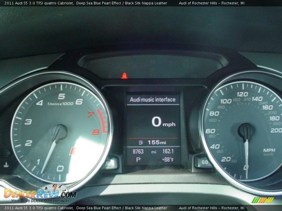 2011 Audi S5 3.0 TFSI quattro Cabriolet Deep Sea Blue Pearl Effect / Black Silk Nappa Leather Photo #10