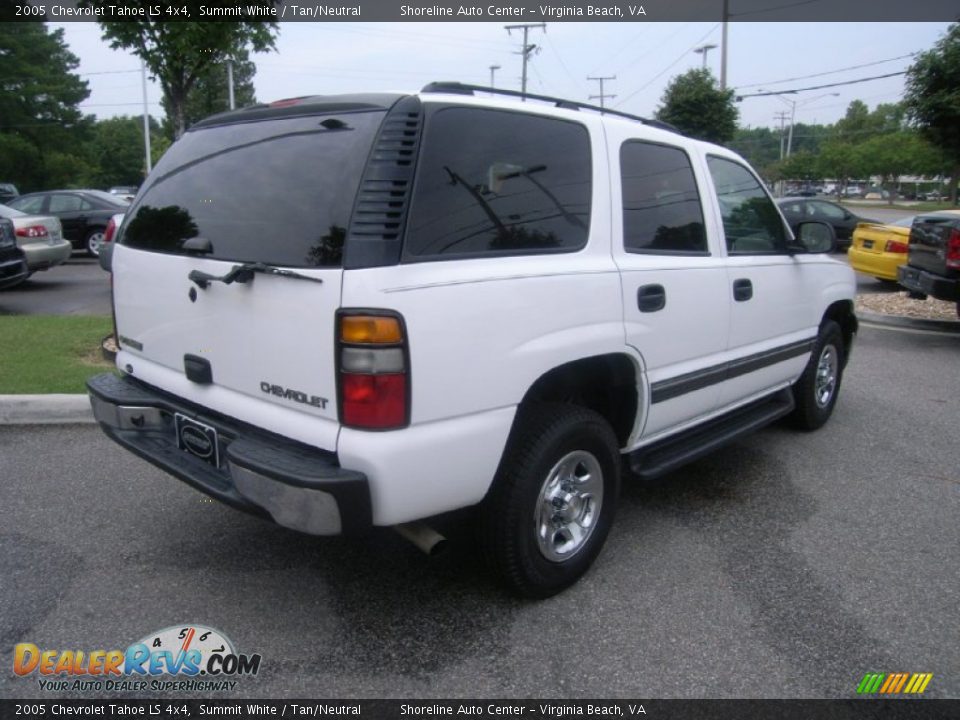 2005 Chevrolet Tahoe LS 4x4 Summit White / Tan/Neutral Photo #5