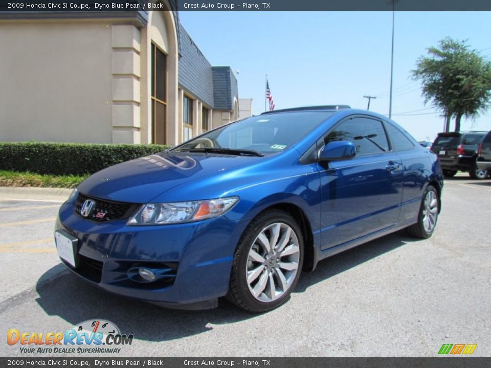 2009 Honda Civic Si Coupe Dyno Blue Pearl / Black Photo #3