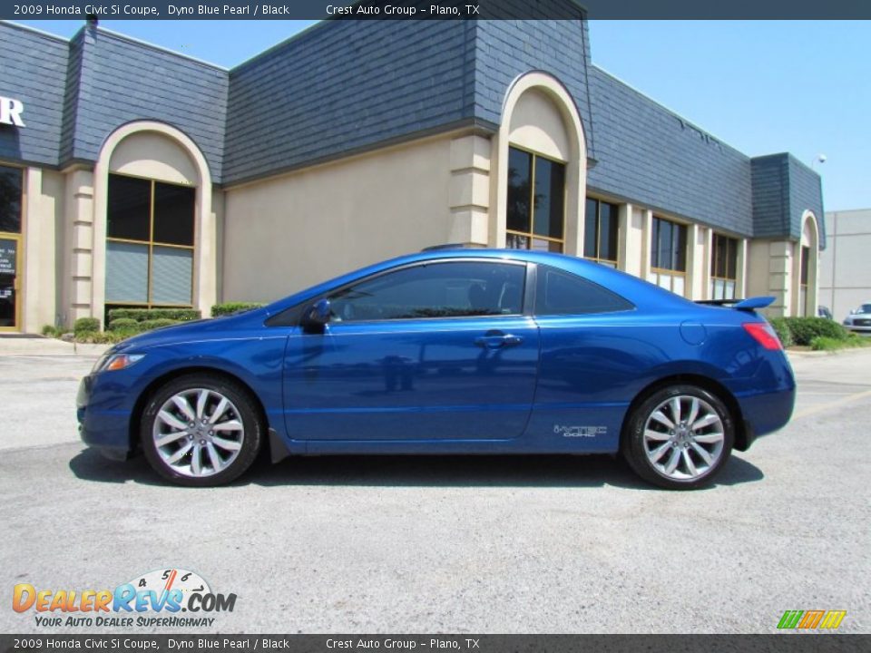 2009 Honda Civic Si Coupe Dyno Blue Pearl / Black Photo #4