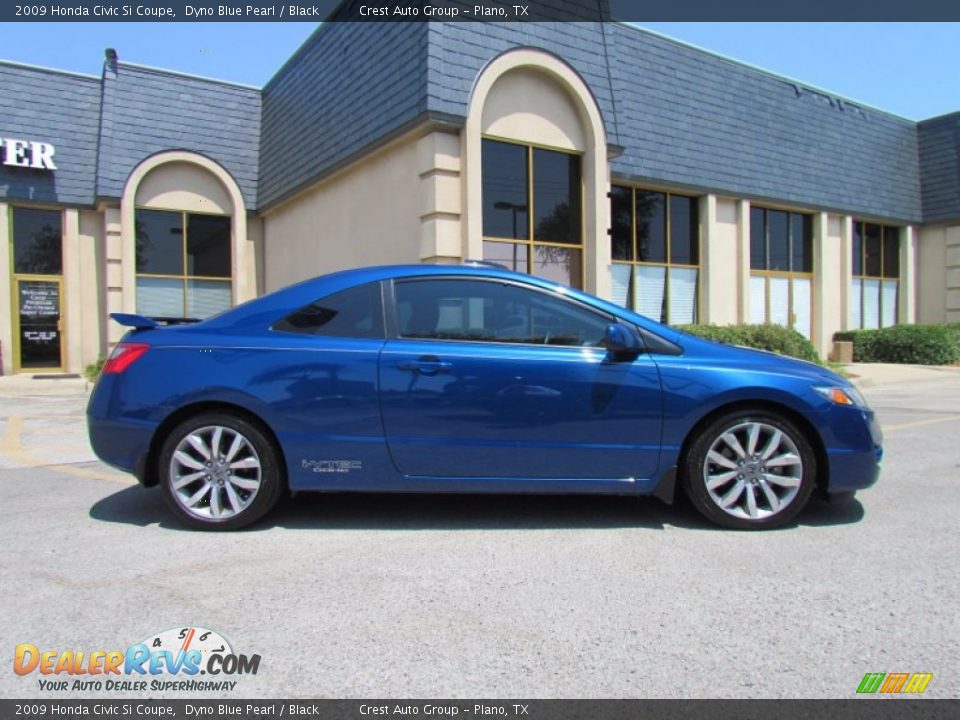 2009 Honda Civic Si Coupe Dyno Blue Pearl / Black Photo #7