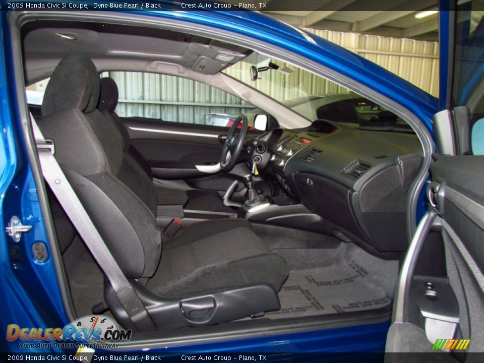 2009 Honda Civic Si Coupe Dyno Blue Pearl / Black Photo #9