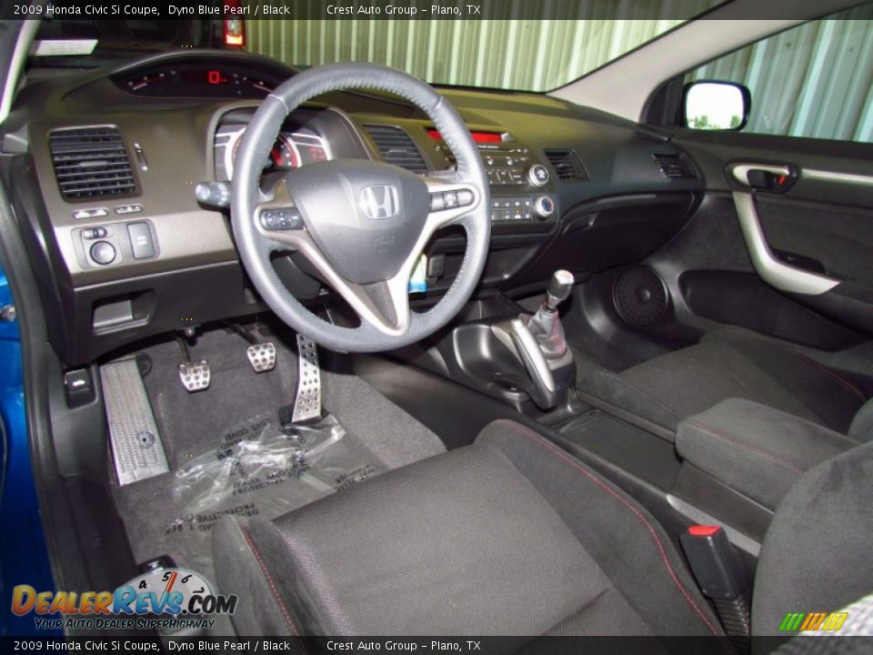 2009 Honda Civic Si Coupe Dyno Blue Pearl / Black Photo #13