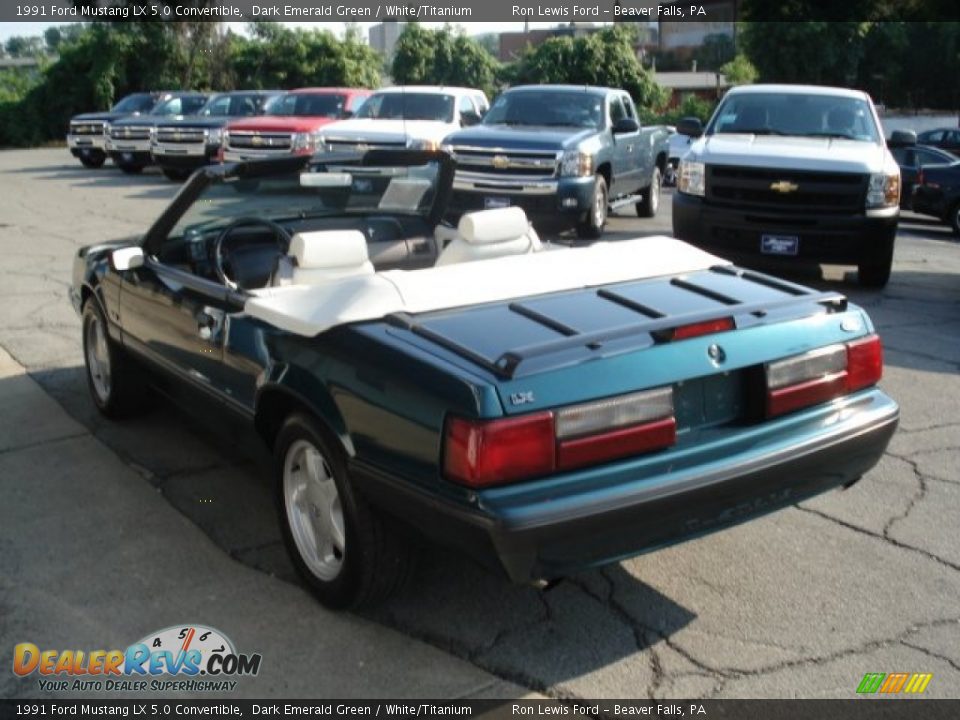 Dark Emerald Green 1991 Ford Mustang LX 5.0 Convertible Photo #6