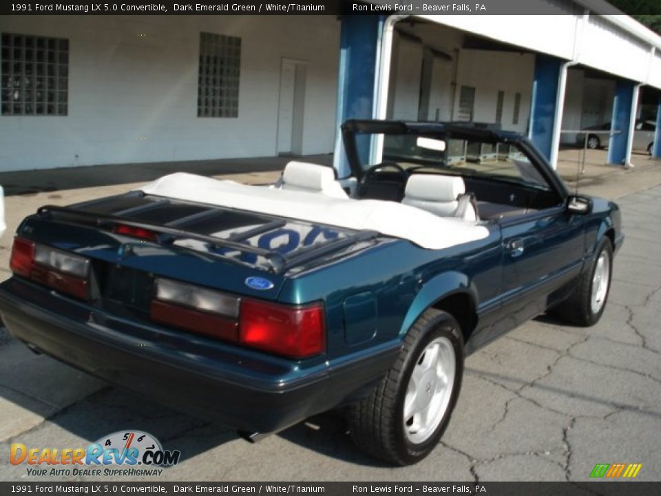 Dark Emerald Green 1991 Ford Mustang LX 5.0 Convertible Photo #8