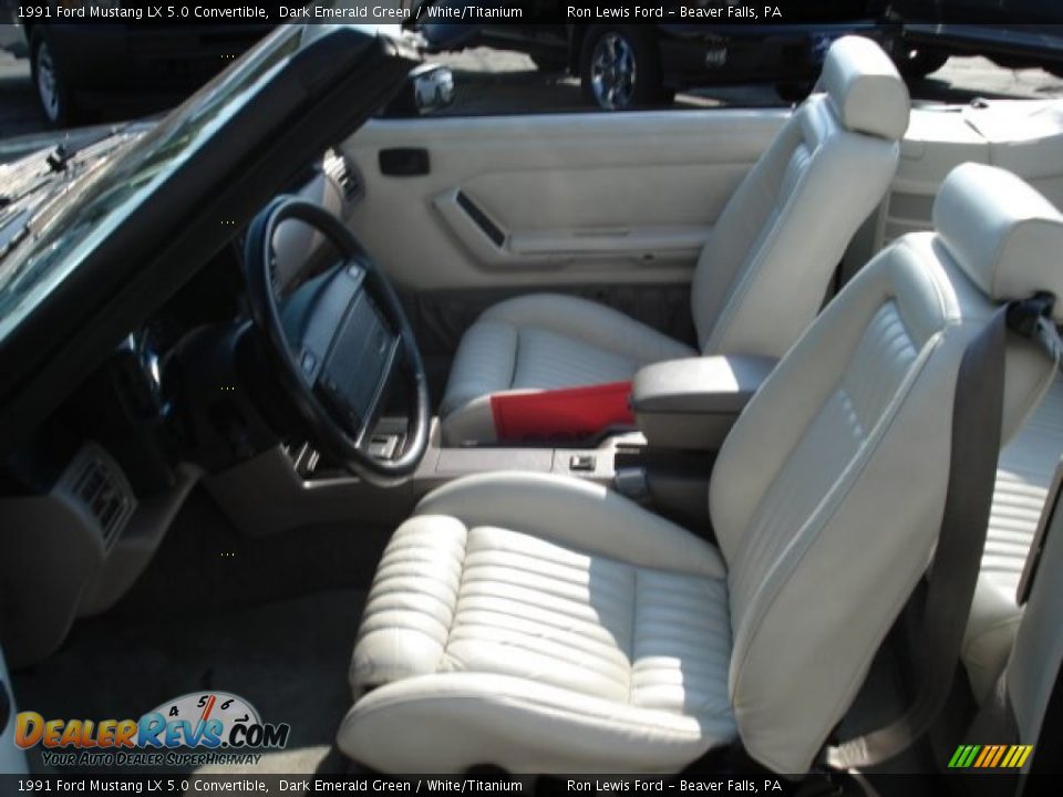 White/Titanium Interior - 1991 Ford Mustang LX 5.0 Convertible Photo #14