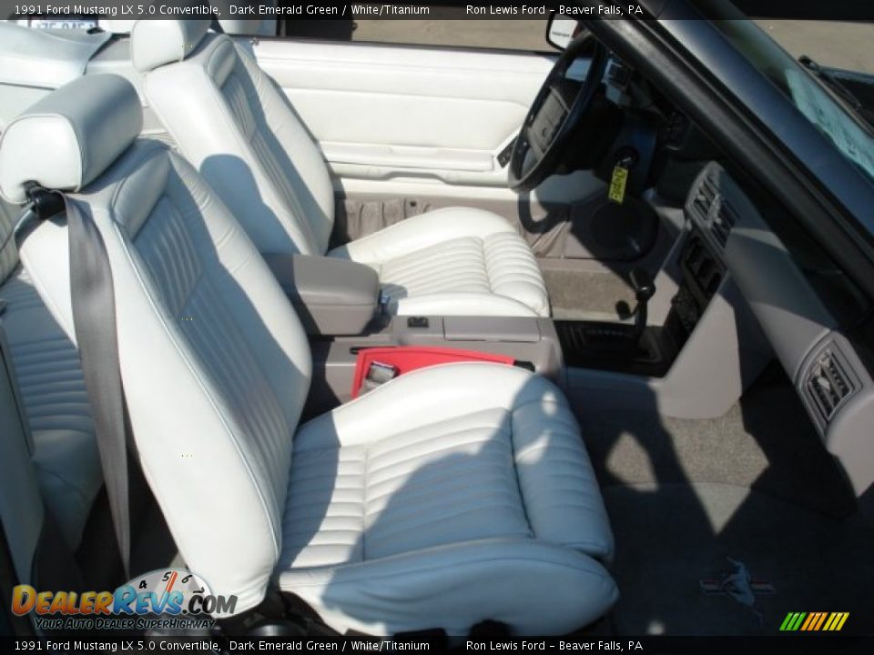 White/Titanium Interior - 1991 Ford Mustang LX 5.0 Convertible Photo #17