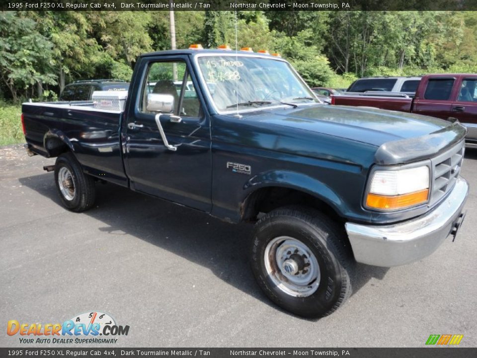 1995 Ford F250 XL Regular Cab 4x4 Dark Tourmaline Metallic / Tan Photo #1