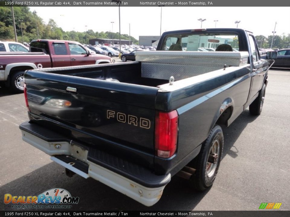 1995 Ford F250 XL Regular Cab 4x4 Dark Tourmaline Metallic / Tan Photo #7