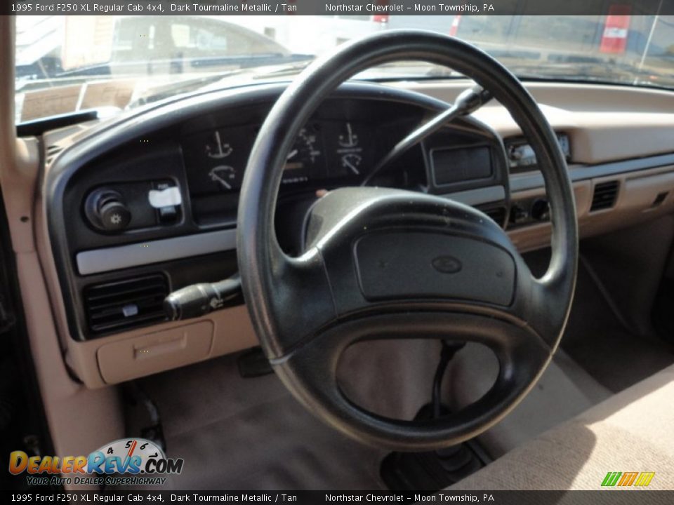 1995 Ford F250 XL Regular Cab 4x4 Dark Tourmaline Metallic / Tan Photo #12