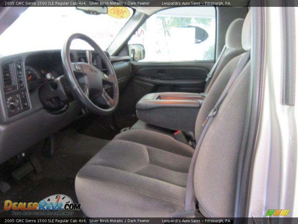 Dark Pewter Interior - 2005 GMC Sierra 1500 SLE Regular Cab 4x4 Photo #8