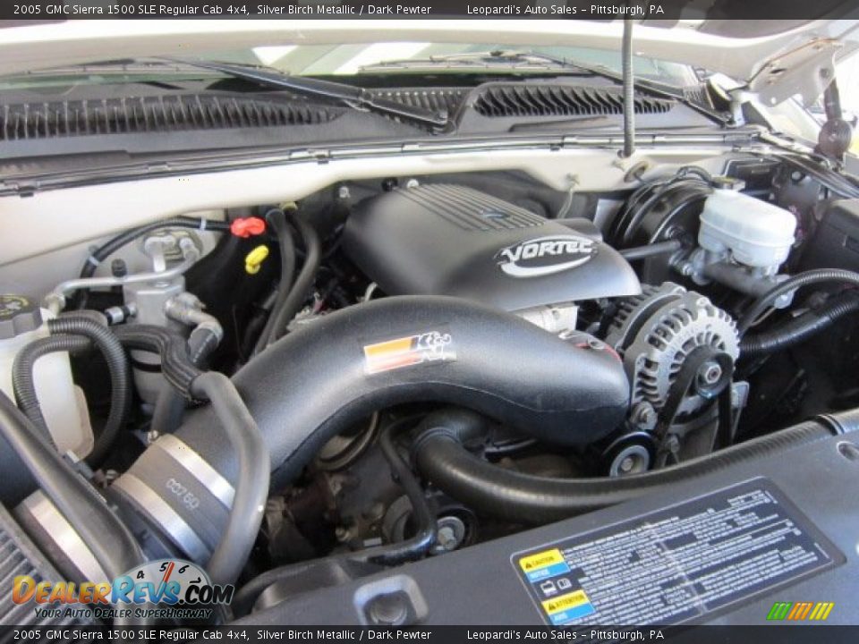 2005 GMC Sierra 1500 SLE Regular Cab 4x4 5.3 Liter OHV 16-Valve Vortec V8 Engine Photo #14