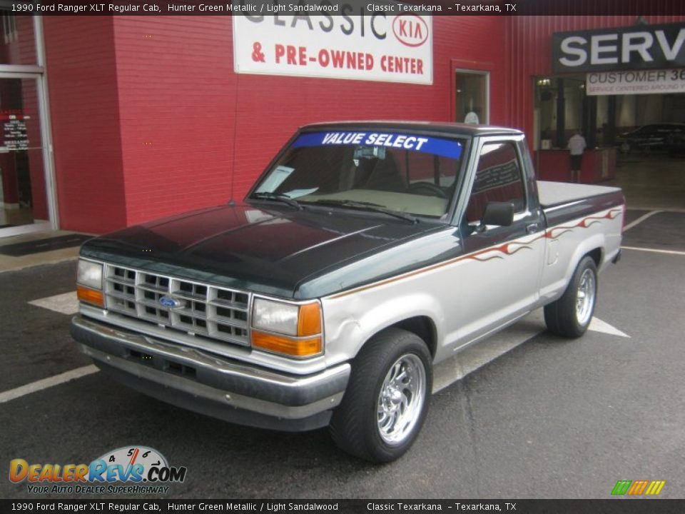 1990 Ford Ranger XLT Regular Cab Hunter Green Metallic / Light Sandalwood Photo #1