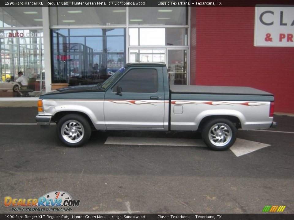 1990 Ford Ranger XLT Regular Cab Hunter Green Metallic / Light Sandalwood Photo #2