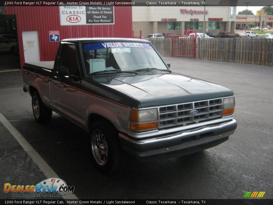 1990 Ford Ranger XLT Regular Cab Hunter Green Metallic / Light Sandalwood Photo #7