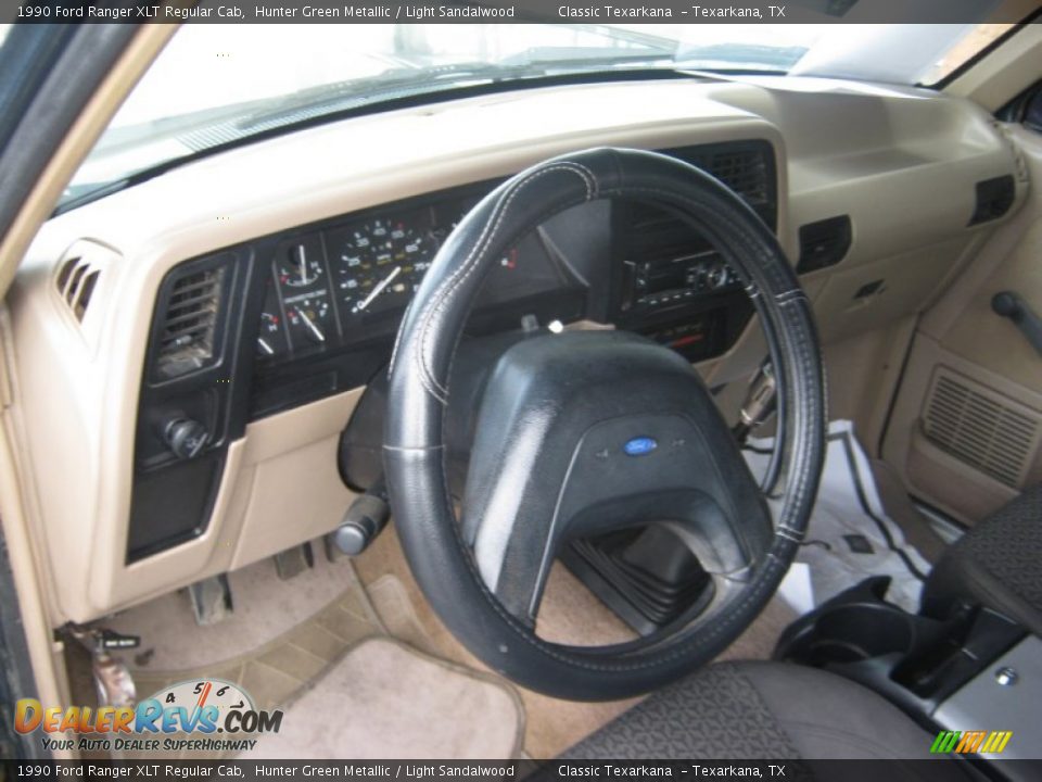 1990 Ford Ranger XLT Regular Cab Hunter Green Metallic / Light Sandalwood Photo #10