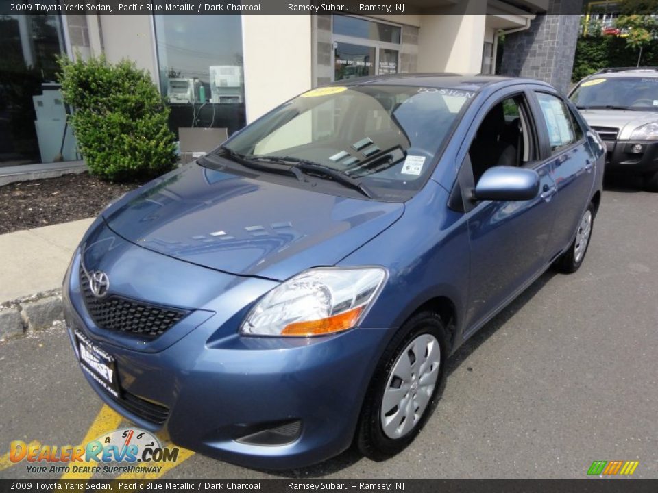 2009 Toyota Yaris Sedan Pacific Blue Metallic / Dark Charcoal Photo #1