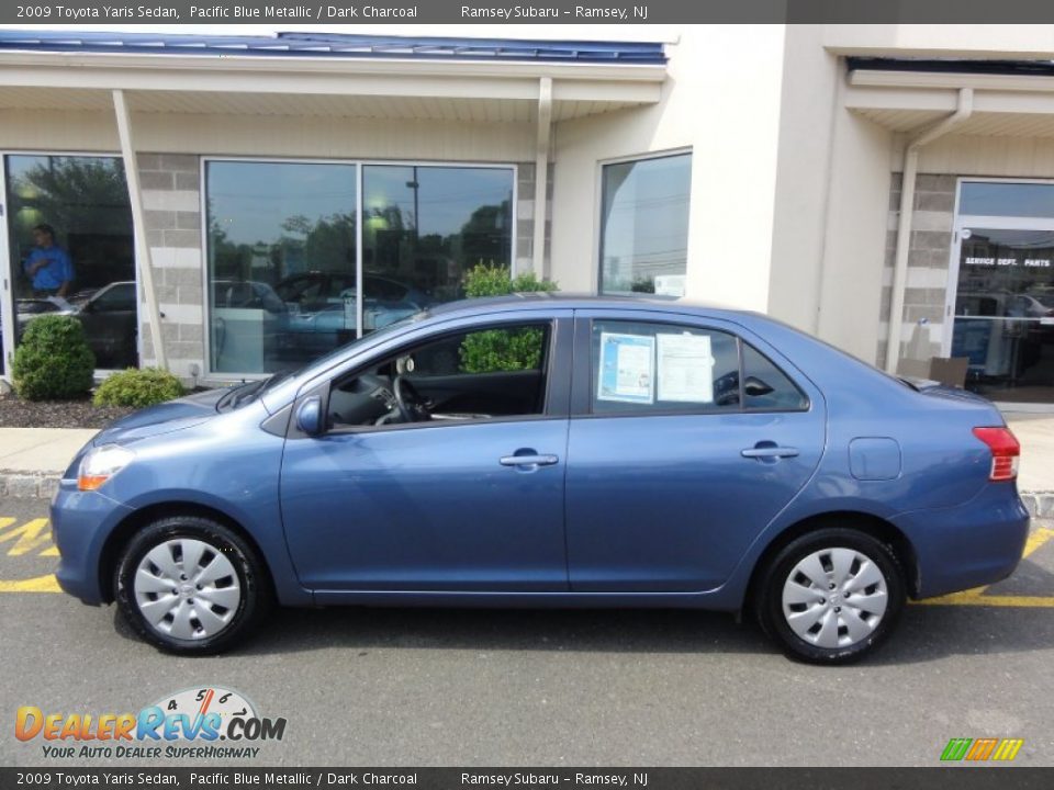 2009 Toyota Yaris Sedan Pacific Blue Metallic / Dark Charcoal Photo #3