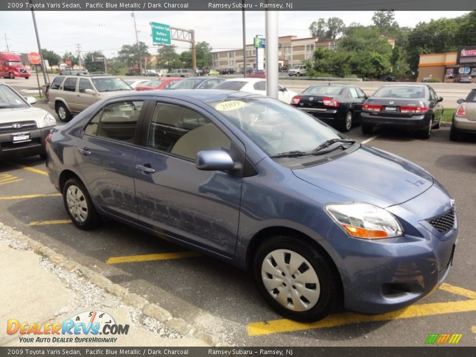 2009 Toyota Yaris Sedan Pacific Blue Metallic / Dark Charcoal Photo #10