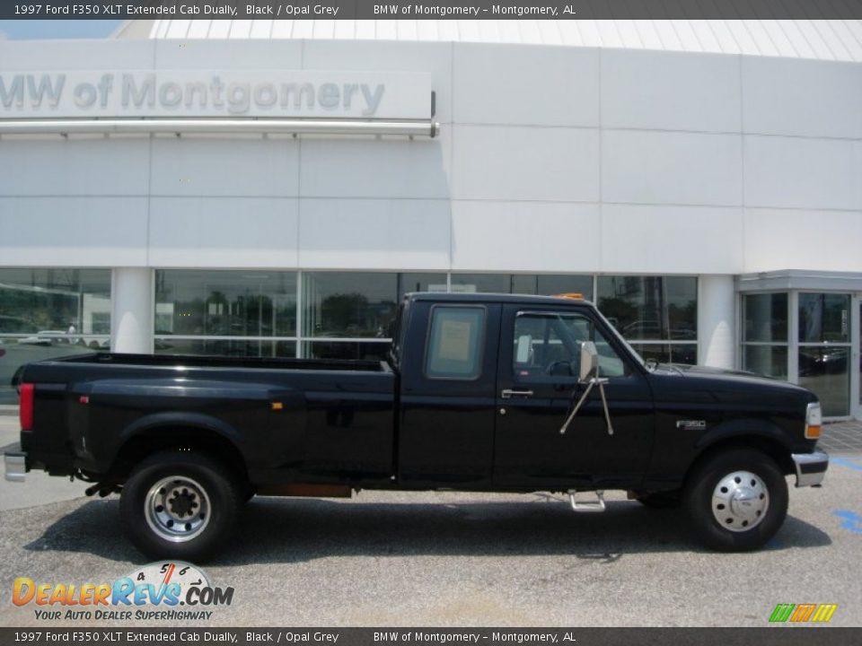 1997 Ford F350 XLT Extended Cab Dually Black / Opal Grey Photo #5