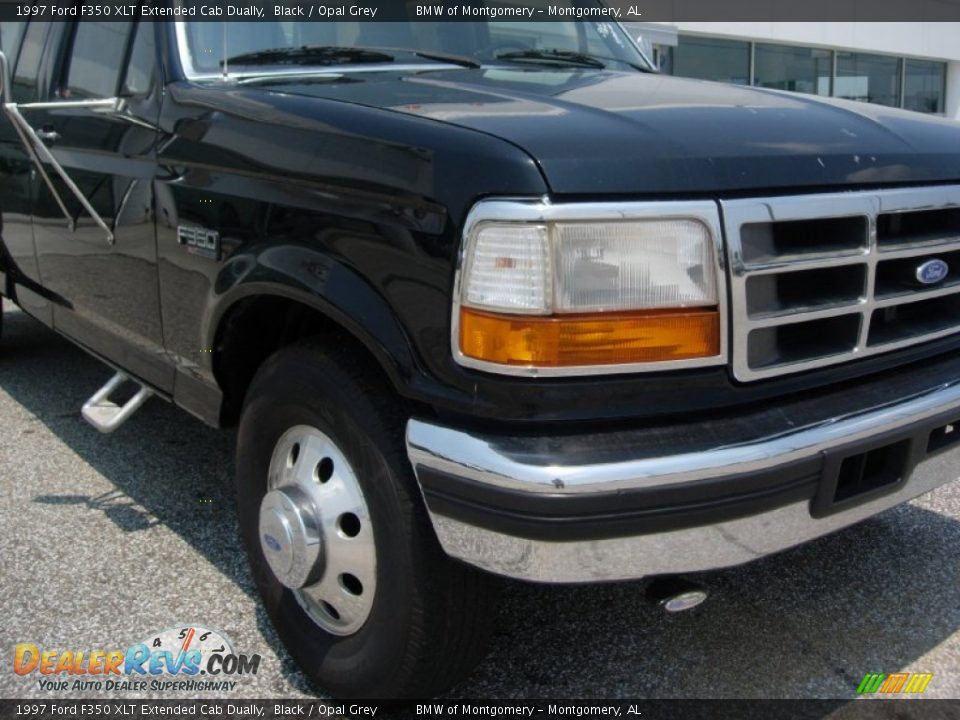 1997 Ford F350 XLT Extended Cab Dually Black / Opal Grey Photo #7