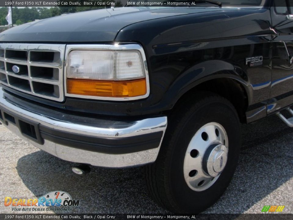 1997 Ford F350 XLT Extended Cab Dually Black / Opal Grey Photo #8