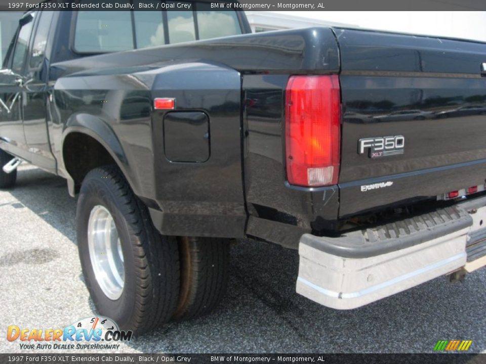 1997 Ford F350 XLT Extended Cab Dually Black / Opal Grey Photo #9